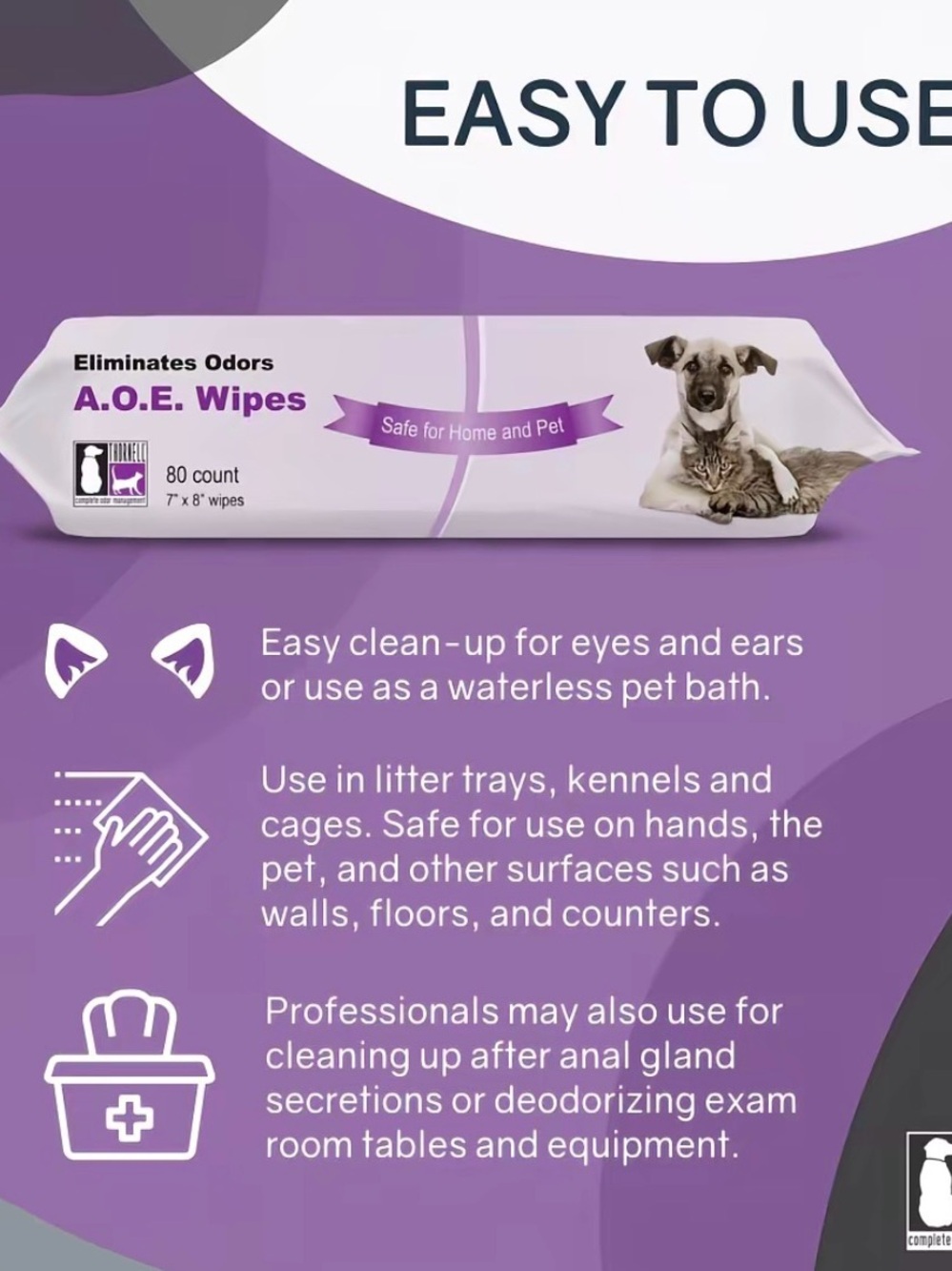 NIB Odorcide Odor Eliminating Deodorizing Pet Wipes Dog Cat Grooming - Picture 5 of 9